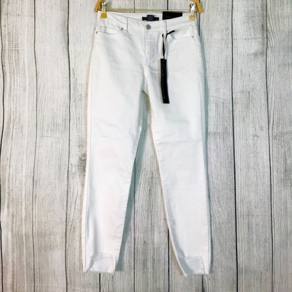 [Cred NY] White Skinny Jeans Uneven Hems New 06 - Picture 6 of 8